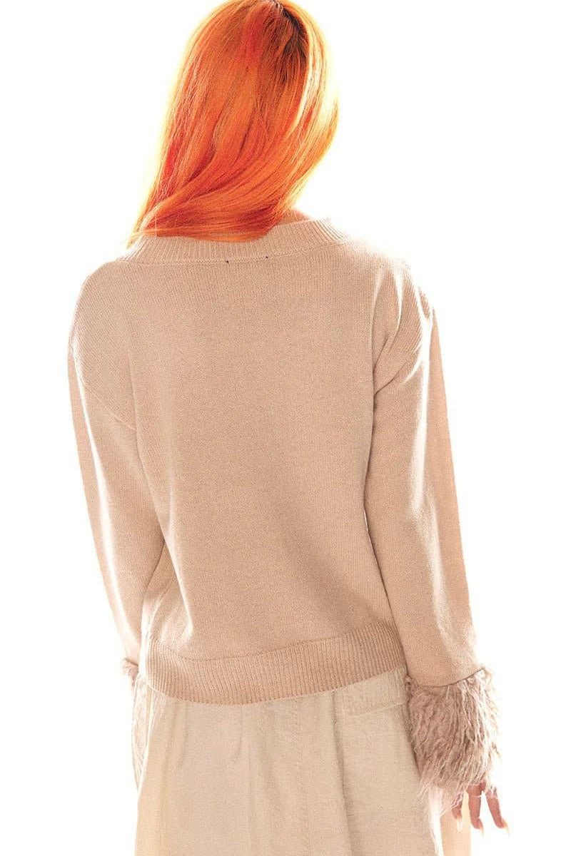 Basic Pleasure Mode Big Ted Fluffy Trim Jumper Jumper by Basic Pleasure Mode as seen on celebrities