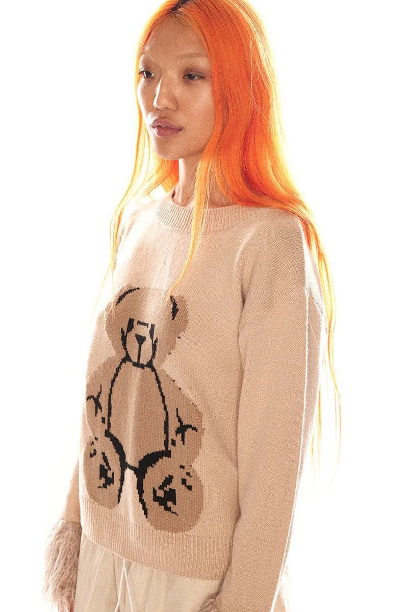 Basic Pleasure Mode Big Ted Fluffy Trim Jumper Jumper by Basic Pleasure Mode as seen on celebrities