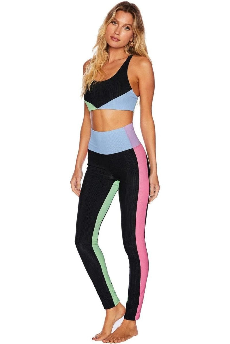 Shop Beach Riot Beach Riot Colorblock Pretty Pastels Leggings as seen on Sarah Jayne Dunn Leggings for women – premium loungewear and festival fashion at Spoiled Brat