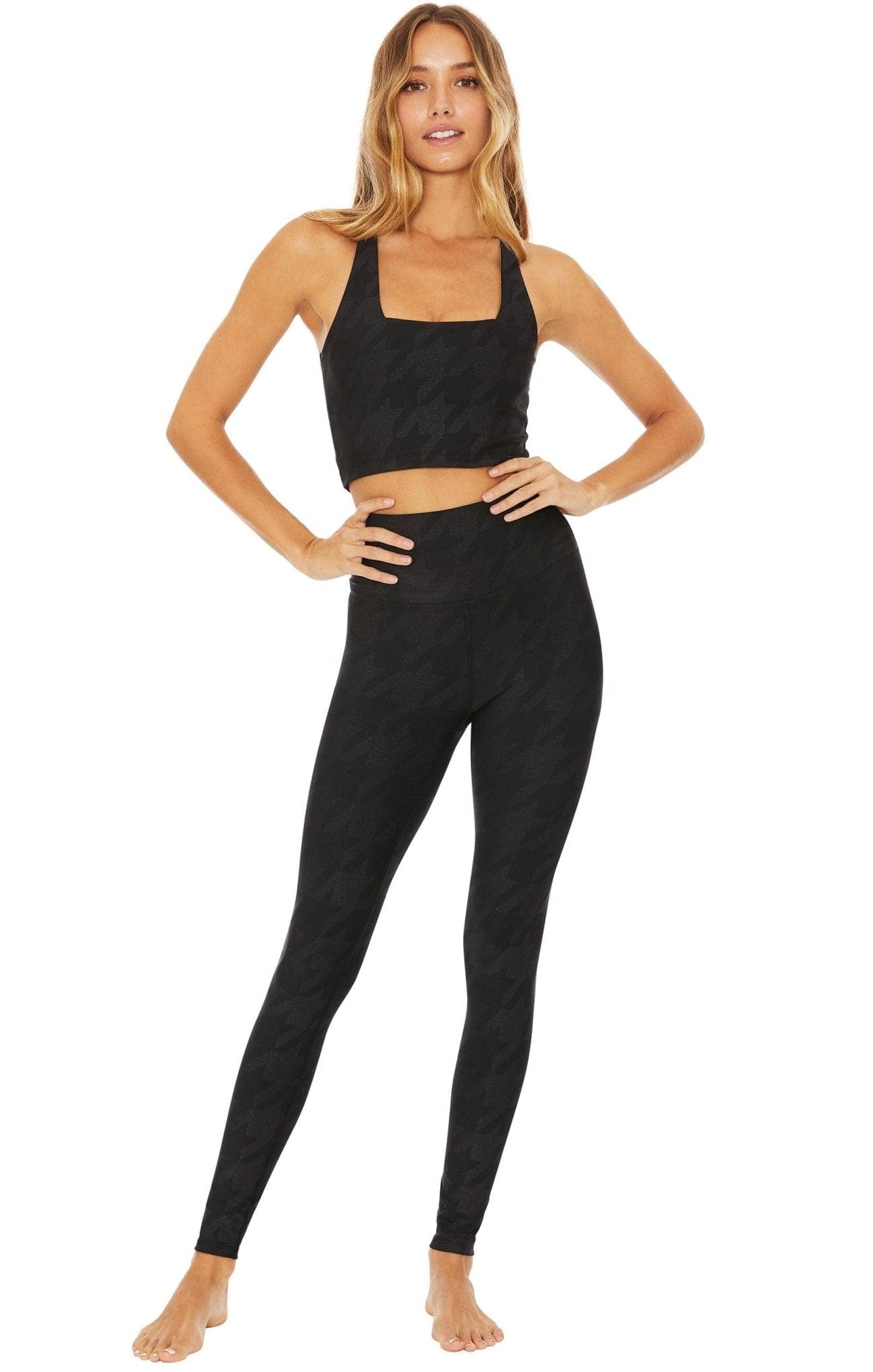 Beach Riot Piper Gunmetal Houndstooth Leggings Leggings by Beach Riot as seen on celebrities