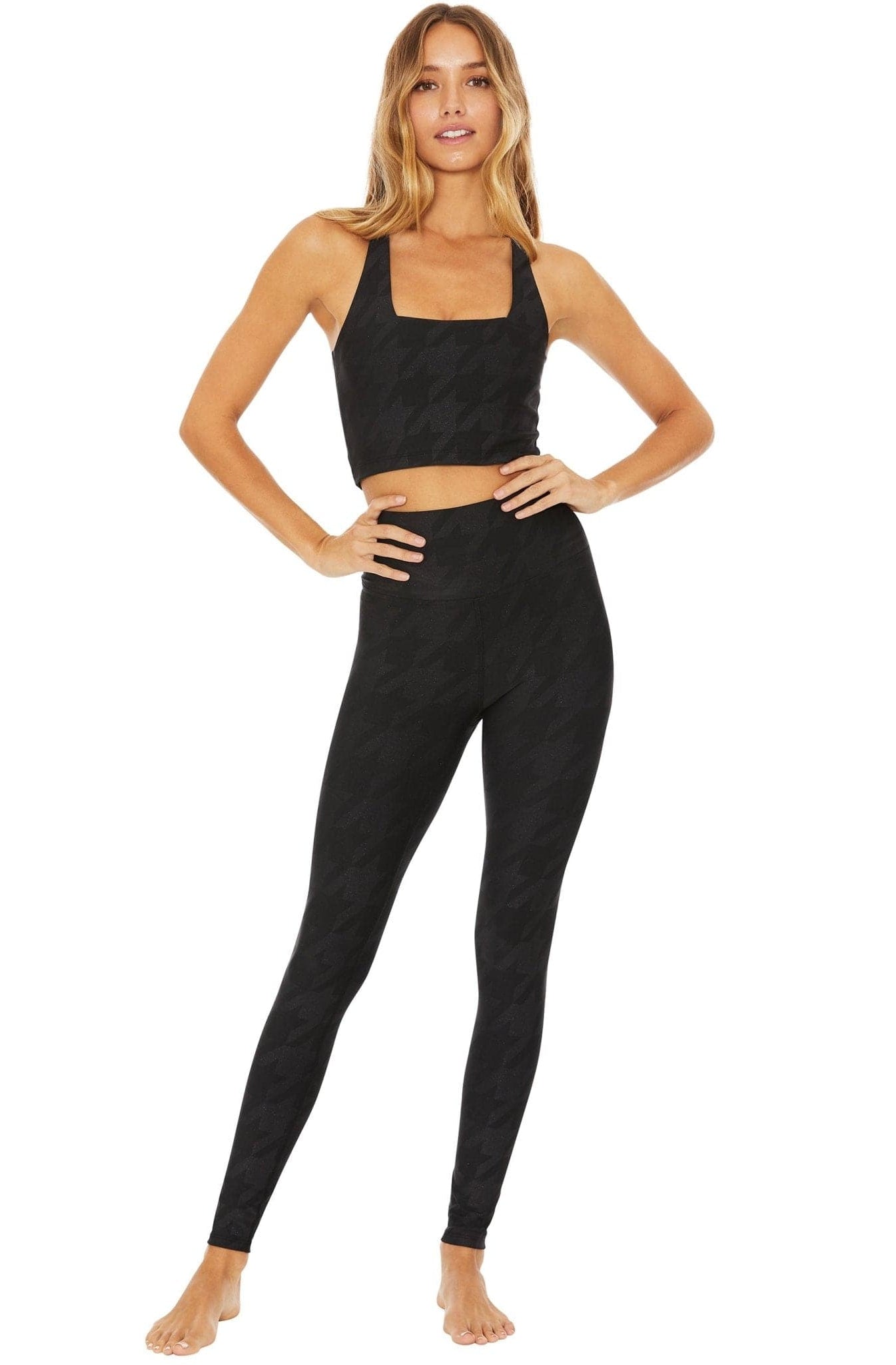 Beach Riot Piper Gunmetal Houndstooth Leggings Leggings by Beach Riot as seen on celebrities