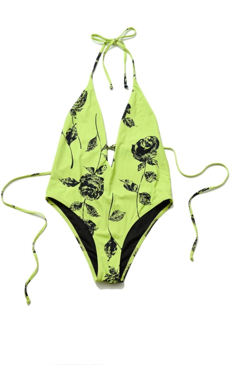 Bitching & Junkfood CHER One-Piece Swimsuit Neon Rose Swimsuit by Bitching & Junkfood as seen on celebrities