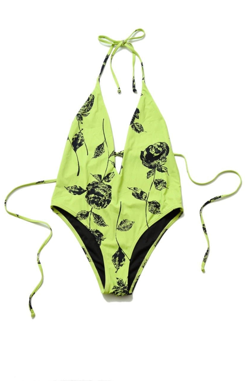 Bitching & Junkfood CHER One-Piece Swimsuit Neon Rose Swimsuit by Bitching & Junkfood as seen on celebrities