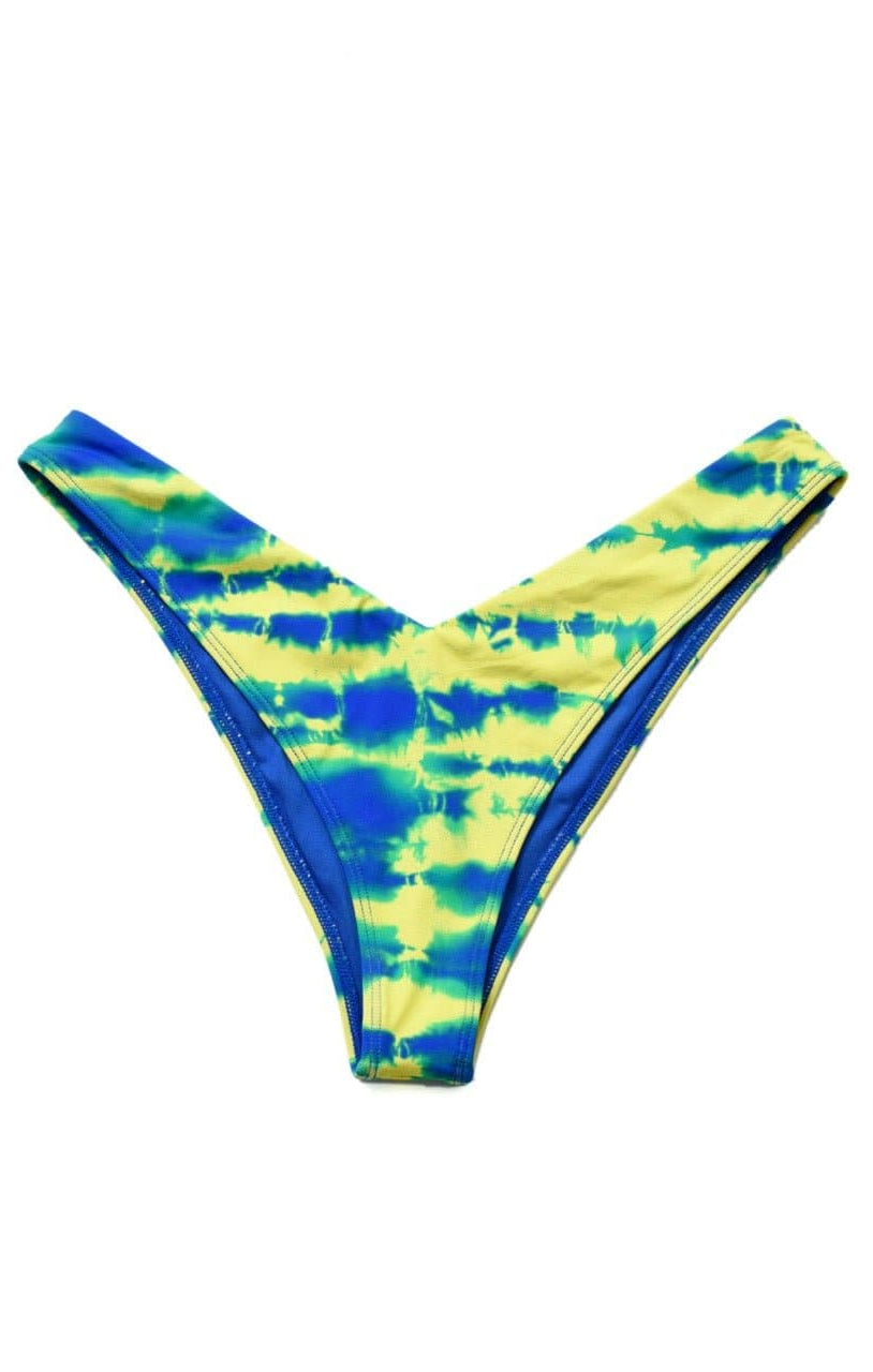 Bitching & Junkfood ZENDAYA Bikini Bottom Blue & Yellow Tie Dye Bikini Bottoms by Bitching & Junkfood as seen on celebrities