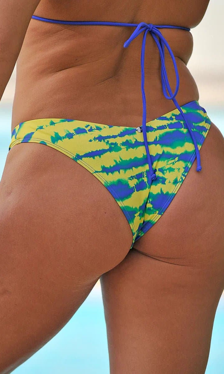 Bitching & Junkfood ZENDAYA Bikini Bottom Blue & Yellow Tie Dye - Spoiled Brat