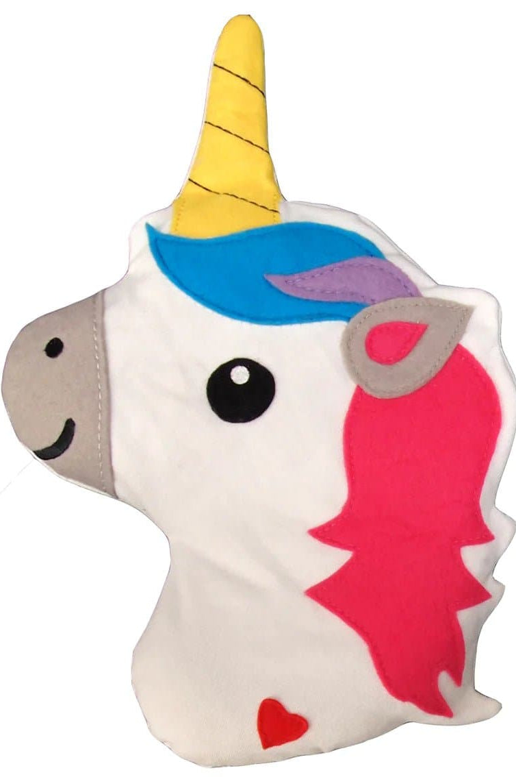 Bitten Design Huggable Unicorn Head Hot Water Bottle by Bitten as seen on celebrities
