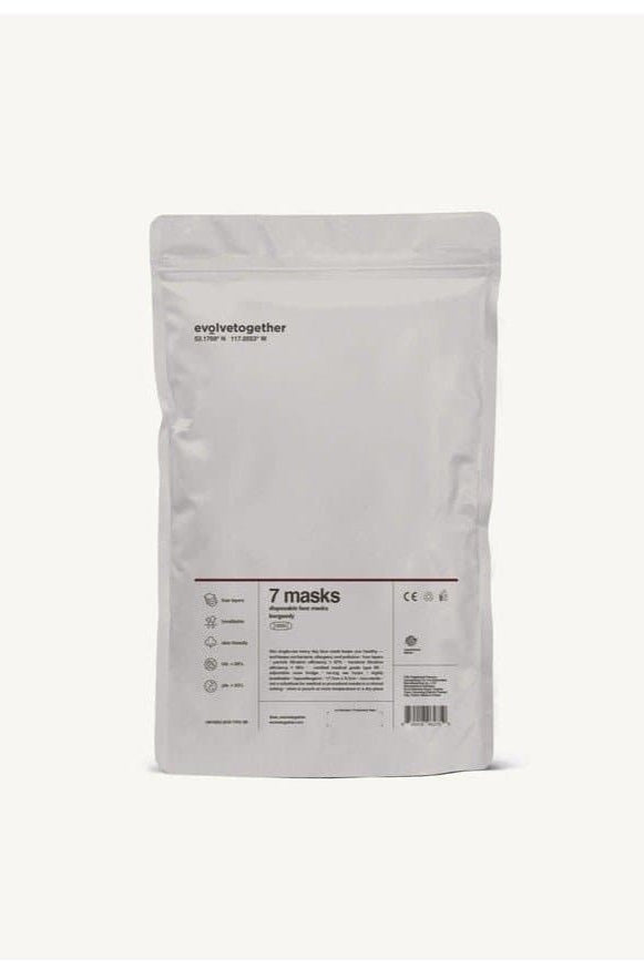 Evolve Together 7 Day Alberta Burgundy Face Masks Face Mask by Evolve Together as seen on celebrities