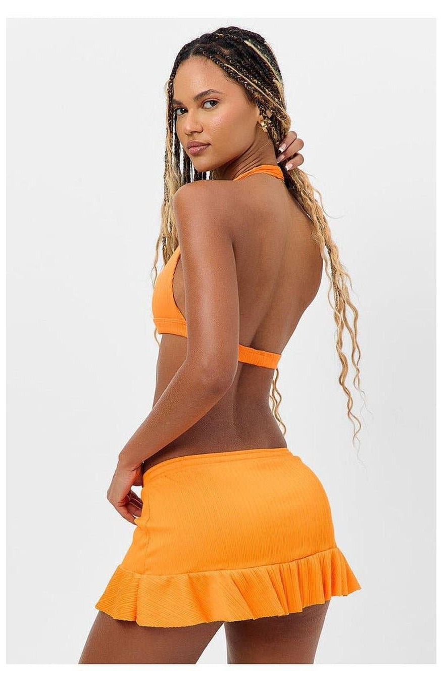 Frankies Bikinis Eden Plissé Halter Bikini Top Bikini Top by Frankies Bikinis as seen on celebrities