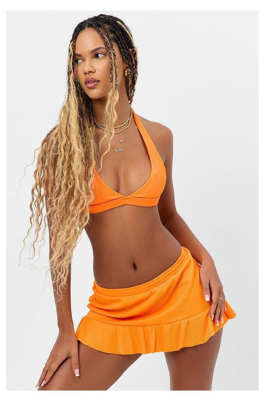 Frankies Bikinis Eden Plissé Halter Bikini Top Bikini Top by Frankies Bikinis as seen on celebrities