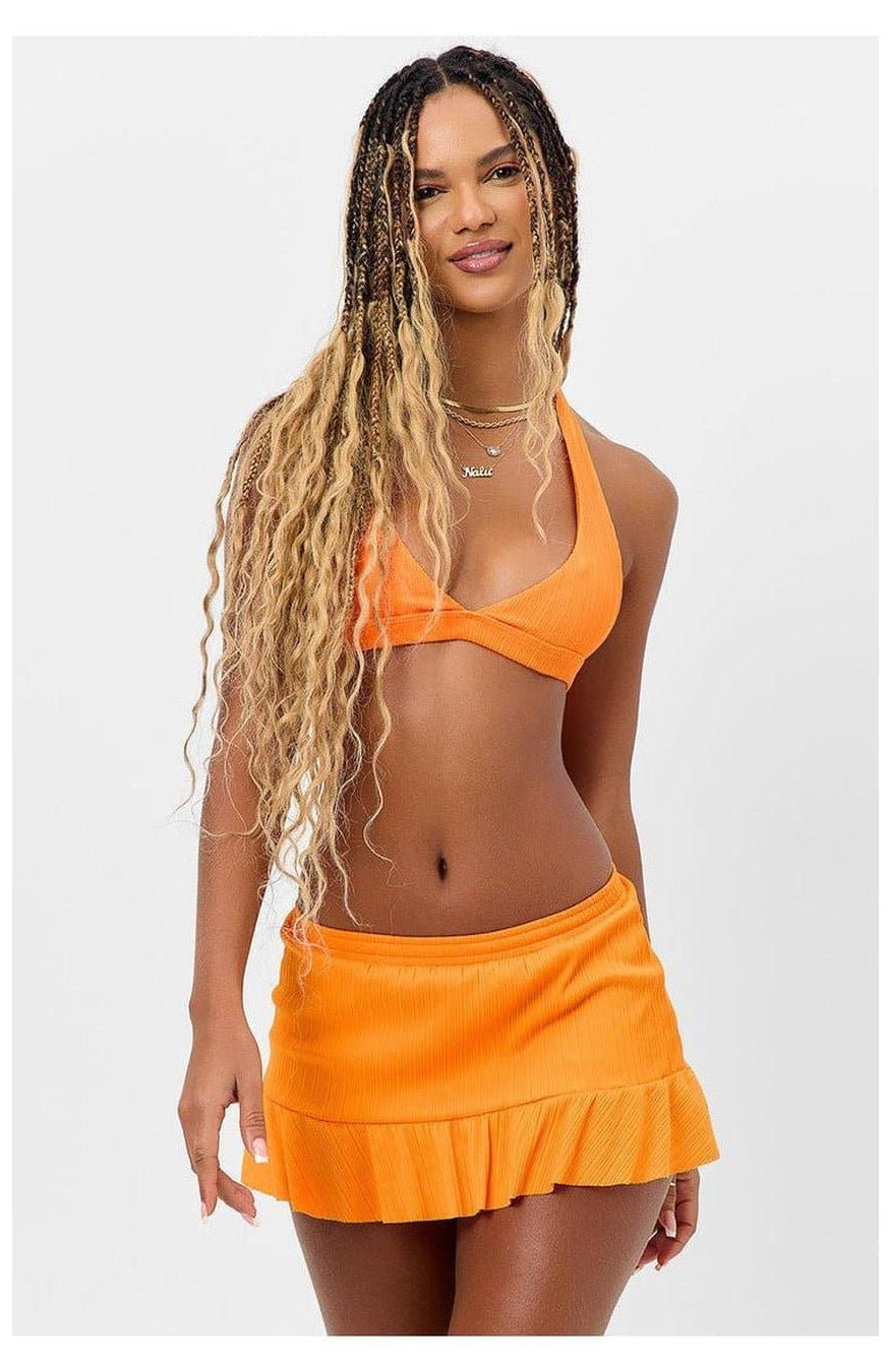 Frankies Bikinis Eden Plissé Halter Bikini Top Bikini Top by Frankies Bikinis as seen on celebrities