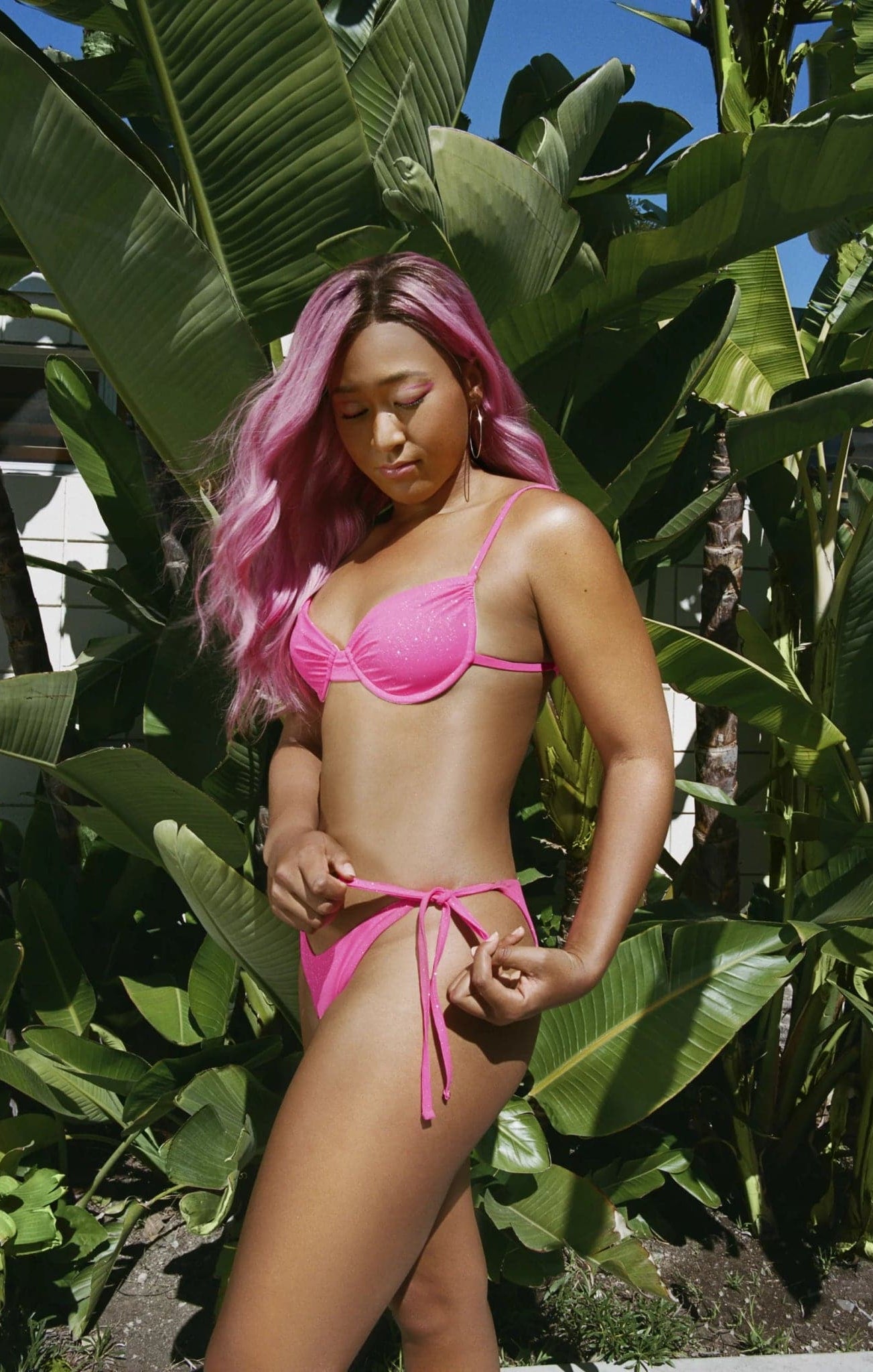 Frankies Bikinis Maggie Underwire Glitter Bikini Top in Cosmos Bikini Top by Frankies Bikinis as seen on celebrities