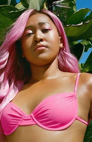 Frankies Bikinis Maggie Underwire Glitter Bikini Top in Cosmos Bikini Top by Frankies Bikinis as seen on celebrities