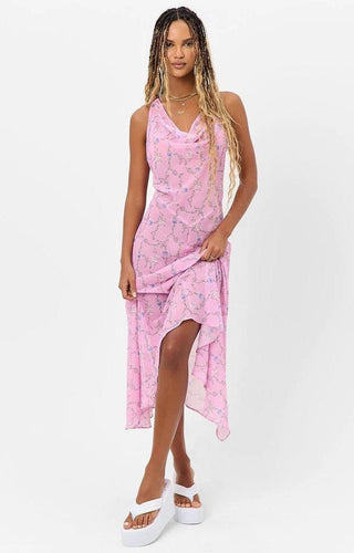 Shop Frankies Bikinis Molly Floral Chiffon Dress - Premium Maxi Dress from Frankies Bikinis Online now at Spoiled Brat 