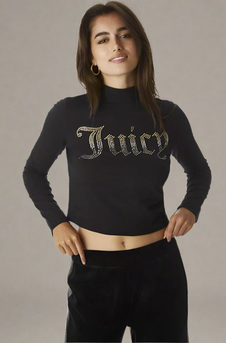 Juicy Couture 25th Anniversary Mock Neck Tee Long Sleeved Top by Juicy Couture as seen on celebrities