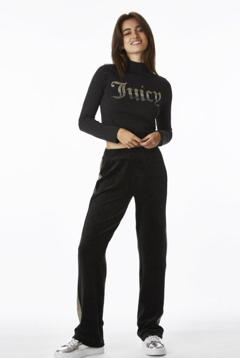 Shop Juicy Couture Juicy Couture 25th Anniversary Mock Neck Tee Long Sleeved Top for women – premium loungewear and festival fashion at Spoiled Brat