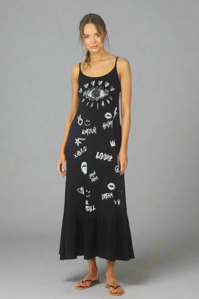 Lauren Moshi Beatrix Doodle Elements Maxi Dress Maxi Dress by Lauren Moshi as seen on celebrities