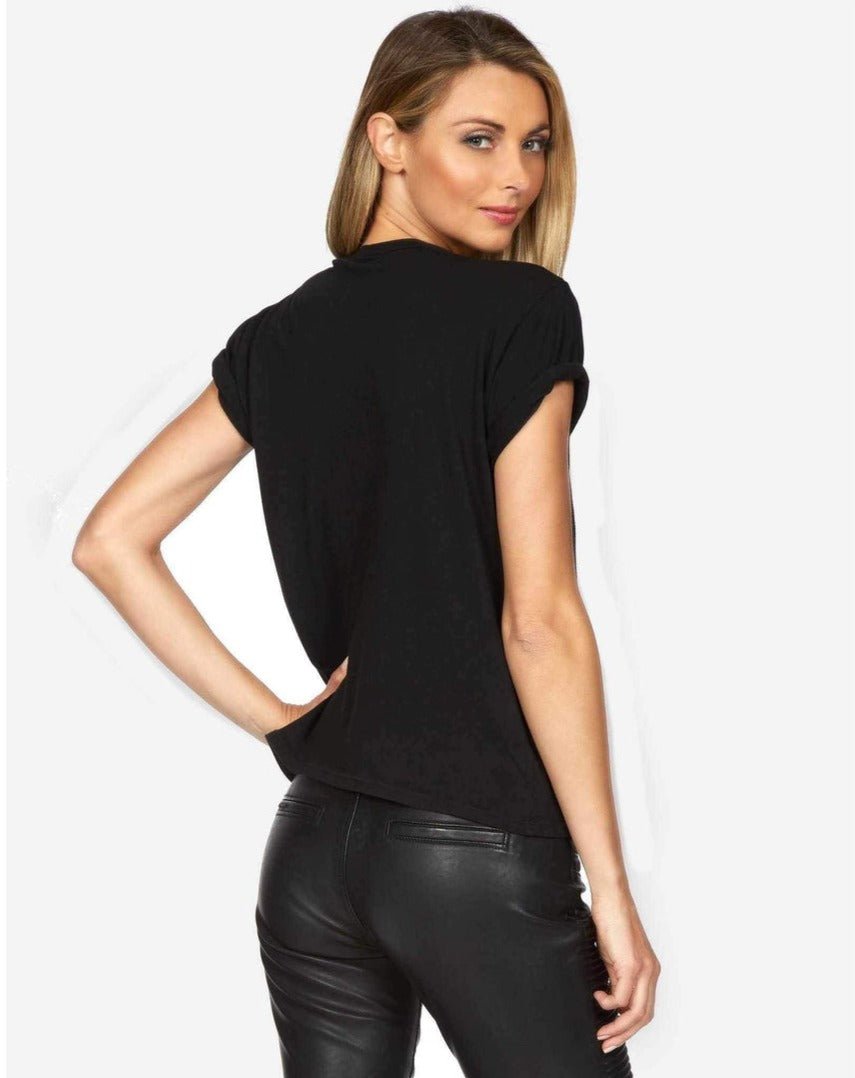 Lauren Moshi Edda Crystal Biting Lip T-Shirt T-Shirt by Lauren Moshi as seen on celebrities