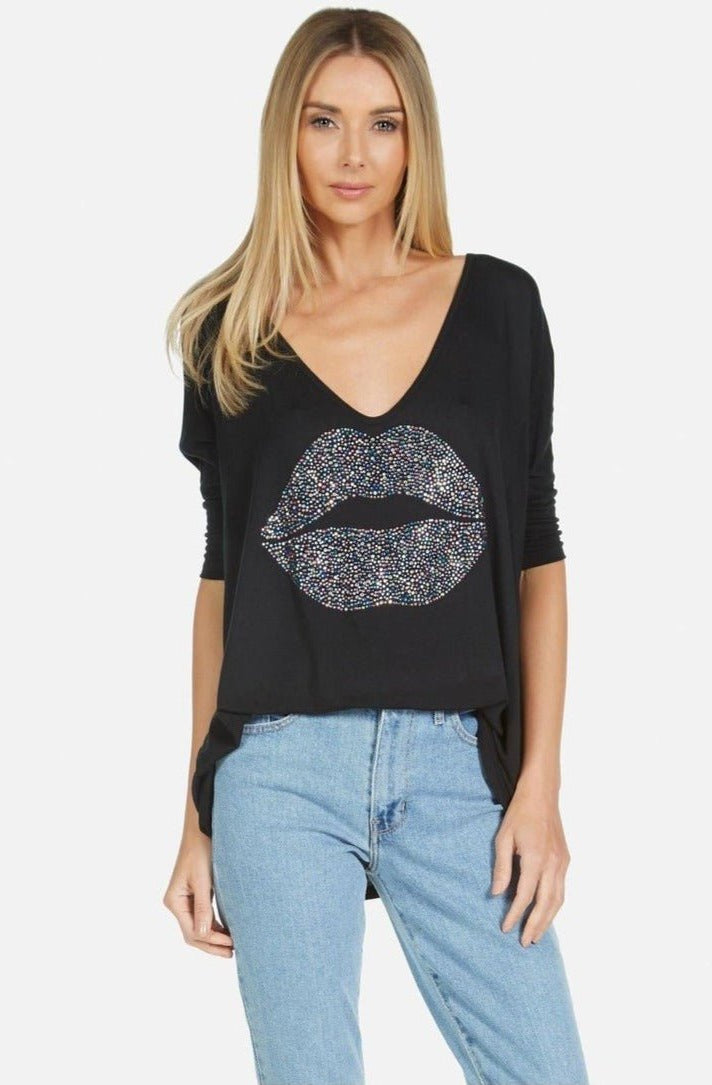 Lauren Moshi Eva Sprinkle Lip T-Shirt - Spoiled Brat