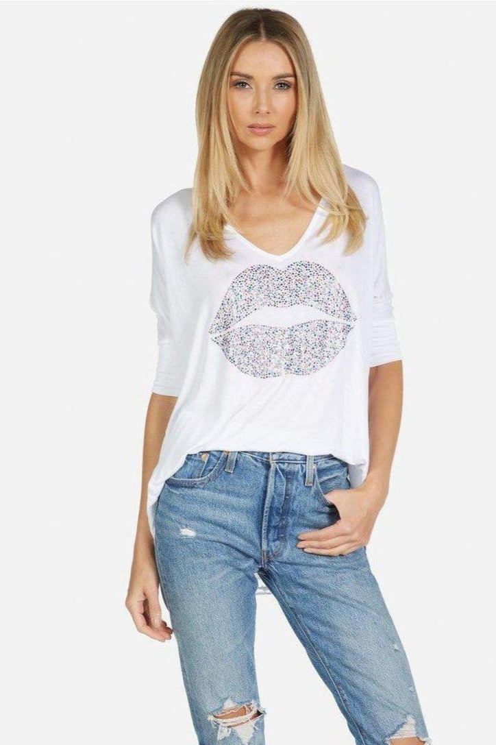 Lauren Moshi Eva Sprinkle Lip T-Shirt T-Shirt by Lauren Moshi as seen on celebrities