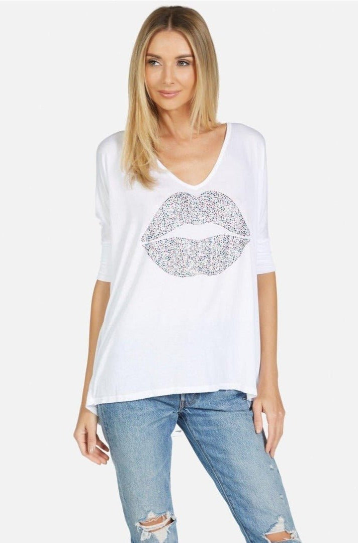Lauren Moshi Eva Sprinkle Lip T-Shirt T-Shirt by Lauren Moshi as seen on celebrities