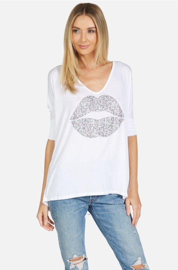 Lauren Moshi Eva Sprinkle Lip T-Shirt T-Shirt by Lauren Moshi as seen on celebrities