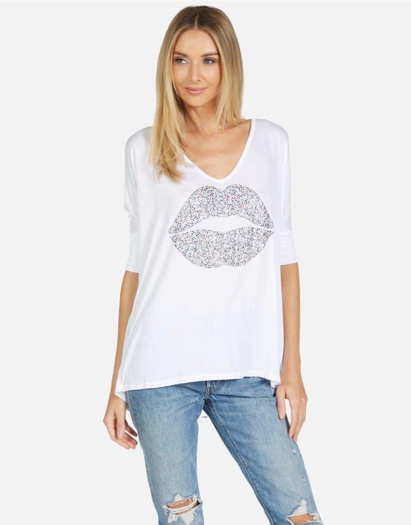 Lauren Moshi Eva Sprinkle Lip T-Shirt T-Shirt by Lauren Moshi as seen on celebrities