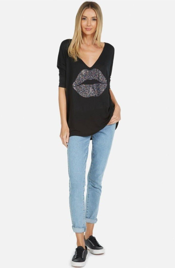 Lauren Moshi Eva Sprinkle Lip T-Shirt - Spoiled Brat