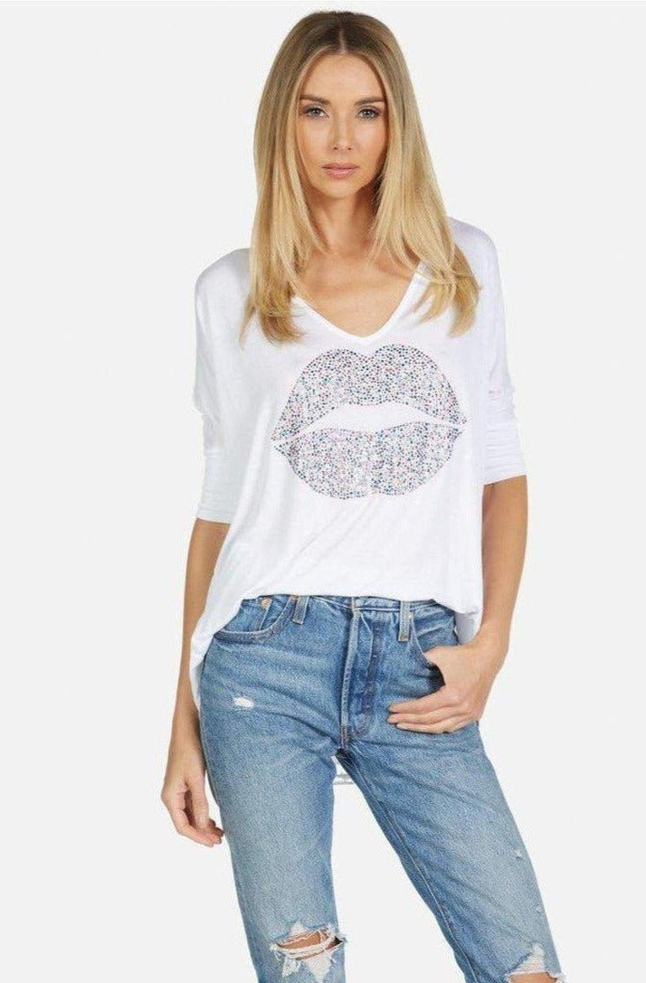 Lauren Moshi Eva Sprinkle Lip T-Shirt - Spoiled Brat