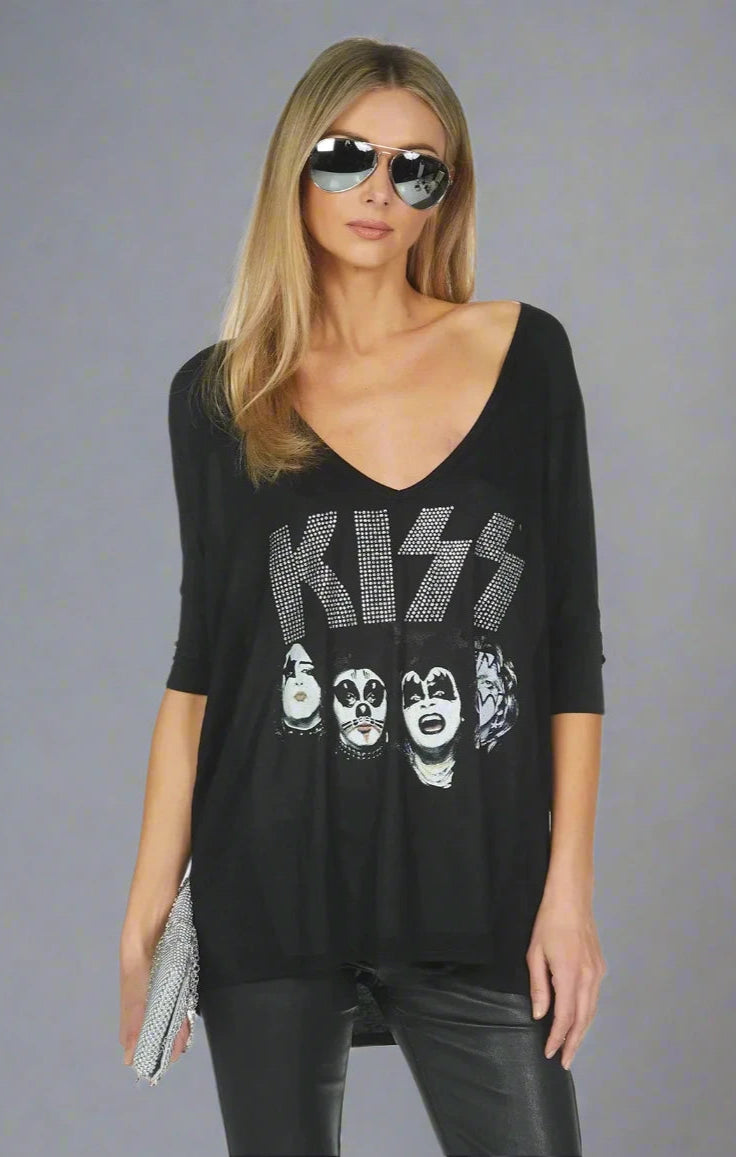 Lauren Moshi Eva x Kiss Oversized T-Shirt T-Shirt by Lauren Moshi as seen on celebrities