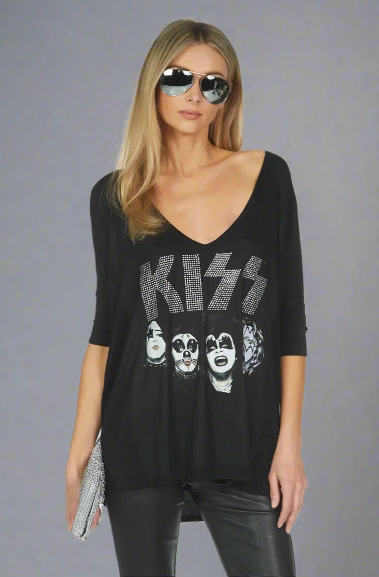 Lauren Moshi Eva x Kiss Oversized T-Shirt T-Shirt by Lauren Moshi as seen on celebrities