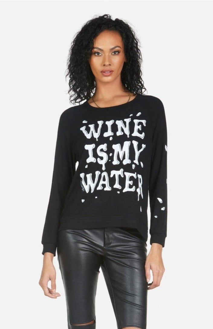 Lauren Moshi Everly Wine is My Water Pullover Pullover by Lauren Moshi as seen on celebrities