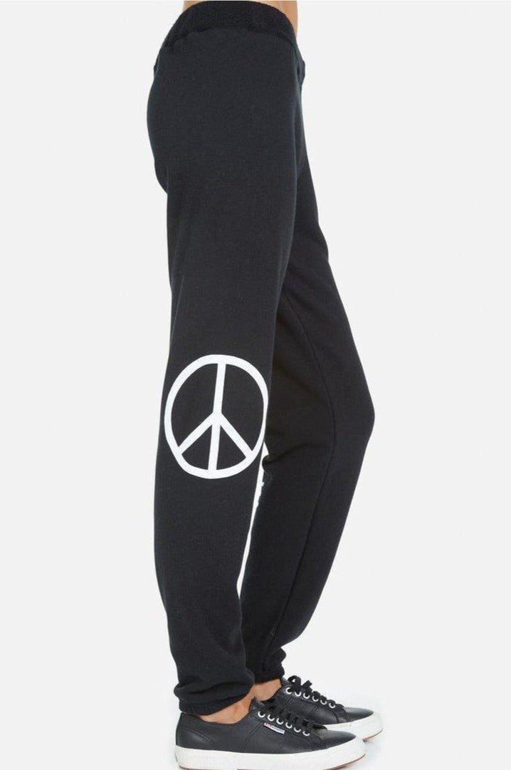 Lauren Moshi Gia Skull Peace Hand Jogger Pants Jogging Pants by Lauren Moshi as seen on celebrities