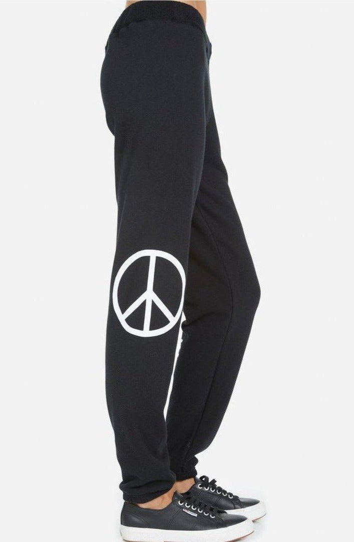 Lauren Moshi Gia Skull Peace Hand Jogger Pants Jogging Pants by Lauren Moshi as seen on celebrities