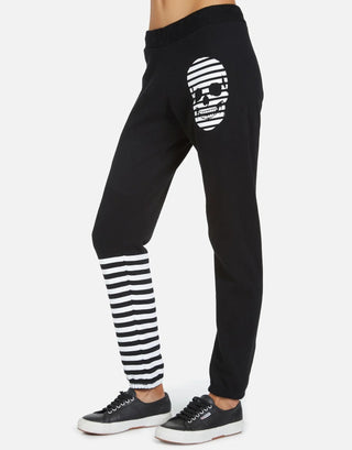 Shop Lauren Moshi Gia Stripe Skull Jogger Pants - Premium Jogging Pants from Lauren Moshi Online now at Spoiled Brat 