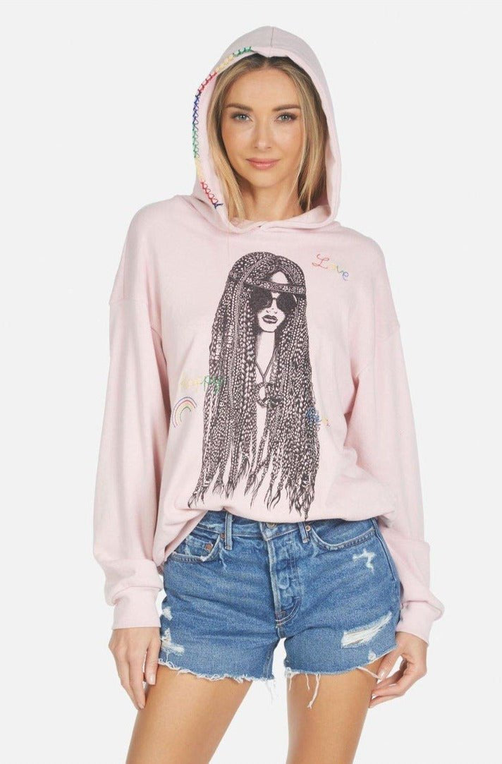 Lauren Moshi Harmony Hippie Girl Hooded Sweater Sweatshirt by Lauren Moshi as seen on celebrities