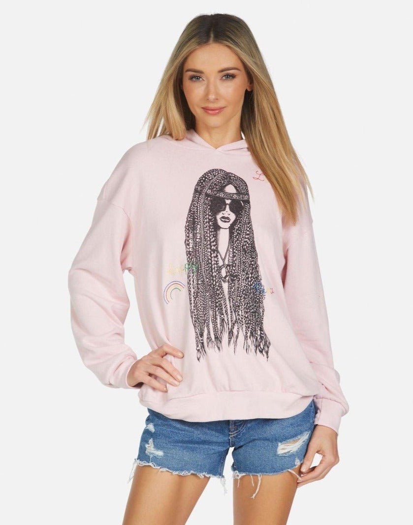 Lauren Moshi Harmony Hippie Girl Hooded Sweater Sweatshirt by Lauren Moshi as seen on celebrities