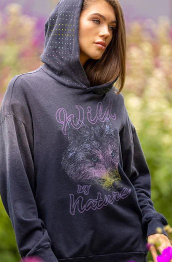 Lauren Moshi Harmony Wild Wolf Hooded Sweatshirt Sweater by Lauren Moshi as seen on celebrities