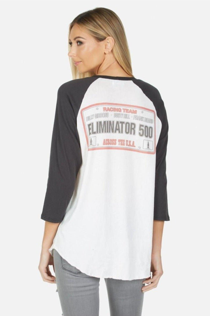 Lauren Moshi Kenya ZZ Top Eliminator Baseball Tee Baseball T-Shirt by Lauren Moshi as seen on celebrities