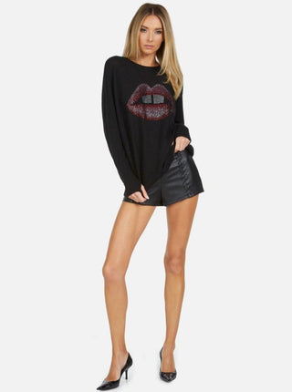 Shop Lauren Moshi Ladona Crystal Gap Tooth Cashmere Sweater - Premium Sweater from Lauren Moshi Online now at Spoiled Brat 