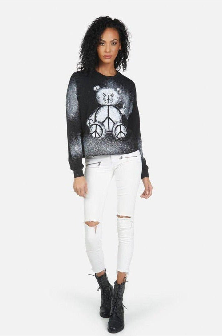 Lauren Moshi Lee Peace Teddy Crew Sweater Sweater by Lauren Moshi as seen on celebrities