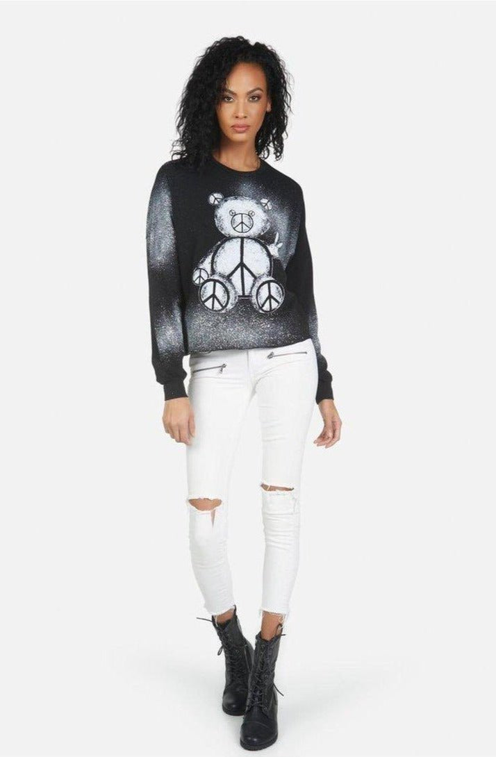 Lauren Moshi Lee Peace Teddy Crew Sweater Sweater by Lauren Moshi as seen on celebrities