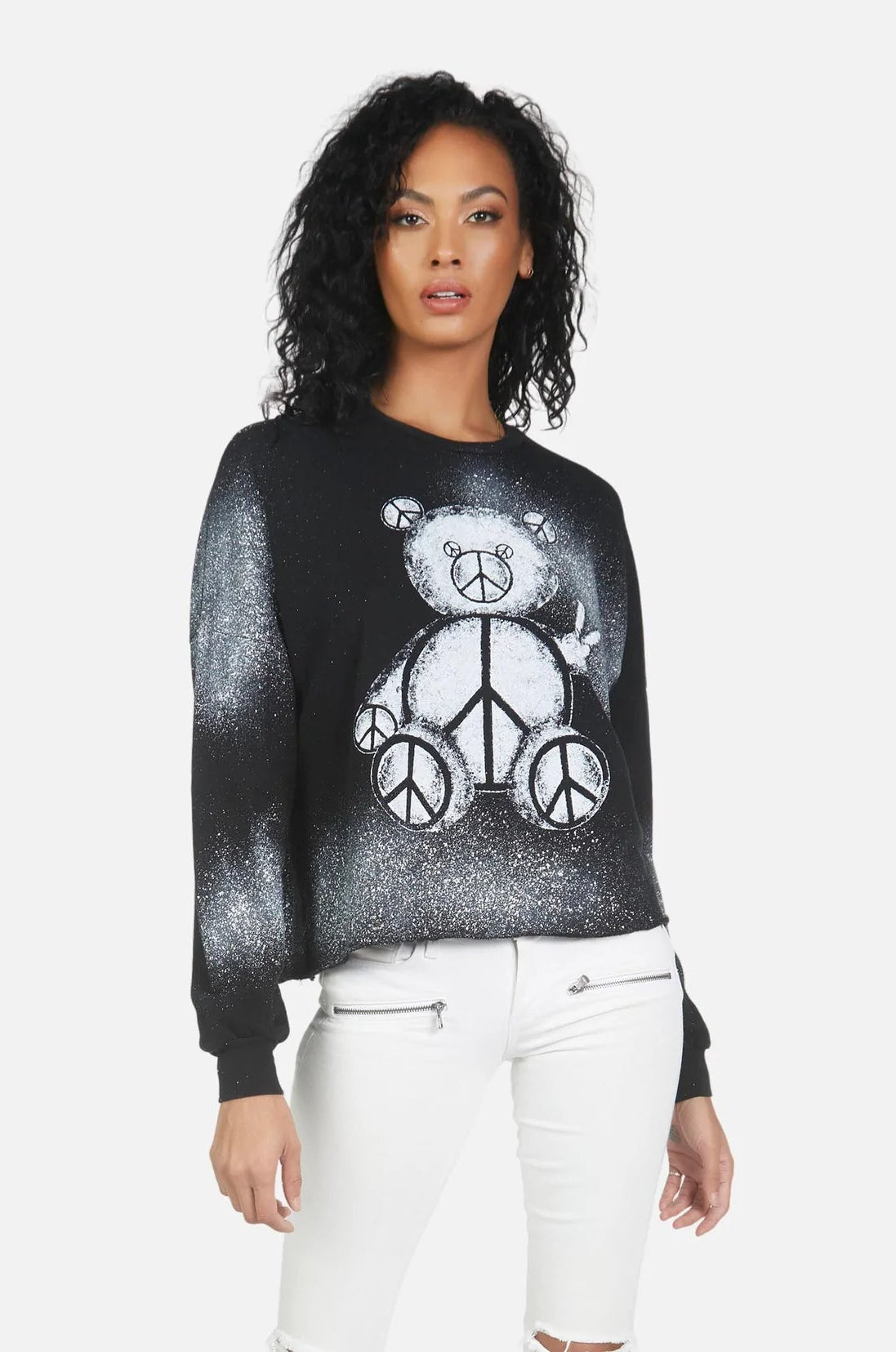Lauren Moshi Lee Peace Teddy Crew Sweater Sweater by Lauren Moshi as seen on celebrities