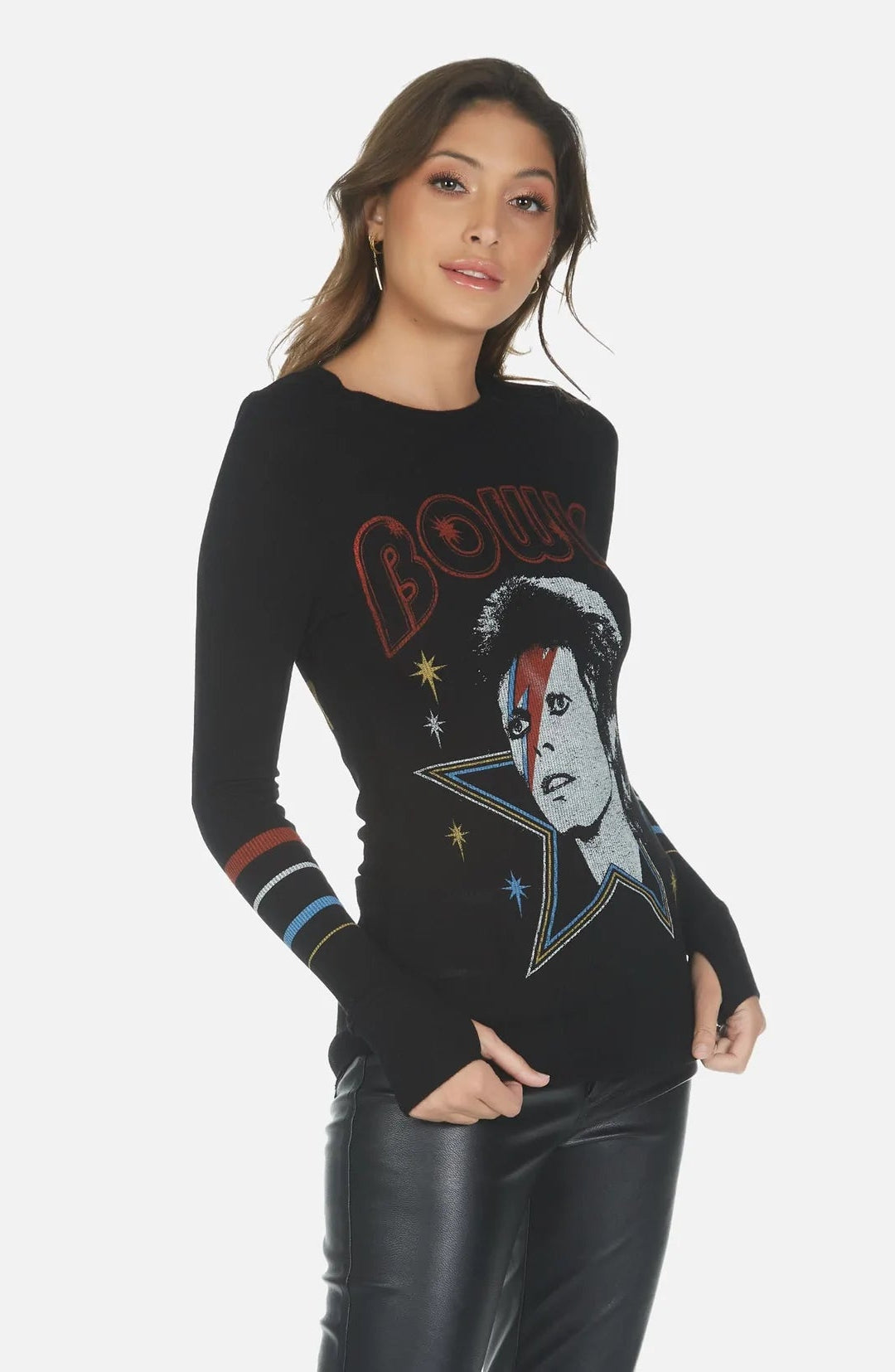 Lauren Moshi McKinley Bowie 1973 Tour Top Long Sleeved Top by Lauren Moshi as seen on celebrities