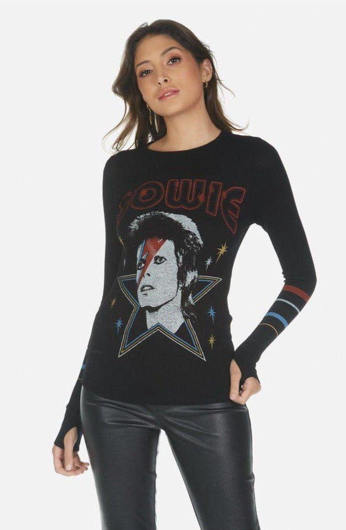 Lauren Moshi McKinley Bowie 1973 Tour Top Long Sleeved Top by Lauren Moshi as seen on celebrities
