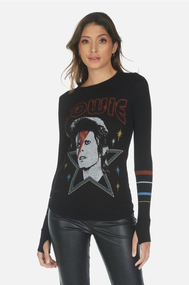 Lauren Moshi McKinley Bowie 1973 Tour Top Long Sleeved Top by Lauren Moshi as seen on celebrities
