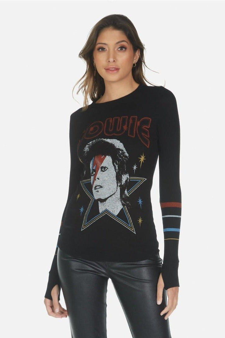 Lauren Moshi McKinley Bowie 1973 Tour Top Long Sleeved Top by Lauren Moshi as seen on celebrities