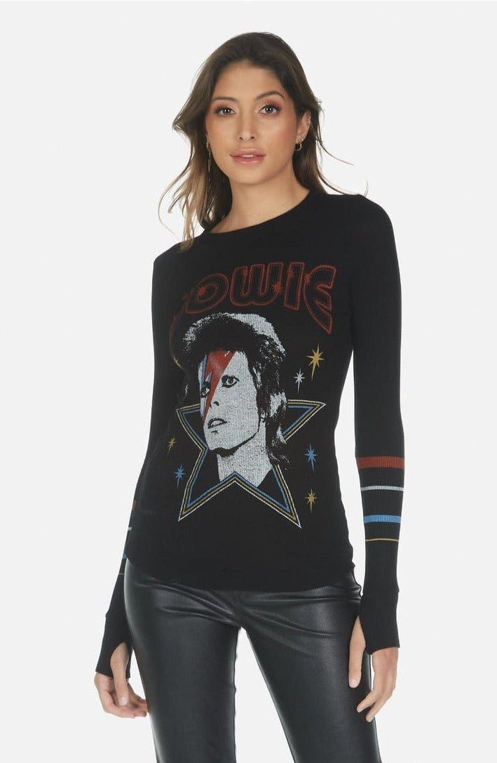 Lauren Moshi McKinley Bowie 1973 Tour Top Long Sleeved Top by Lauren Moshi as seen on celebrities