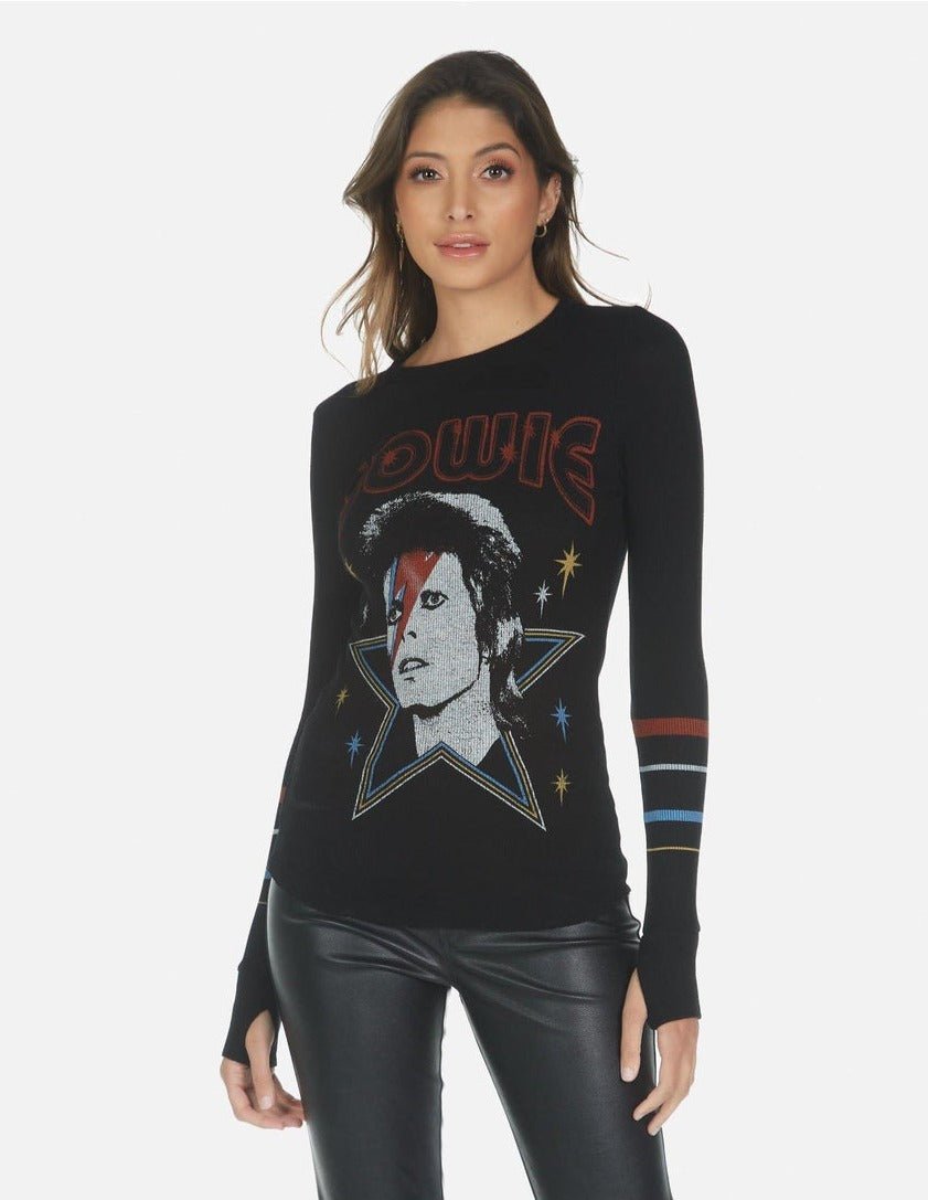 Lauren Moshi McKinley Bowie 1973 Tour Top Long Sleeved Top by Lauren Moshi as seen on celebrities