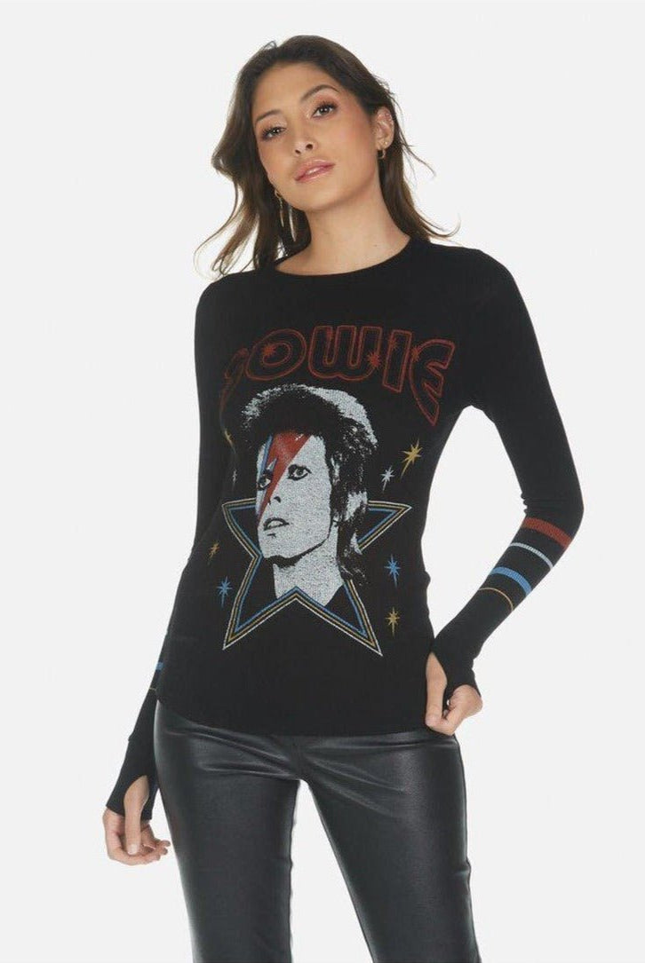 Shop Lauren Moshi Lauren Moshi McKinley Bowie 1973 Tour Top Long Sleeved Top for women – premium loungewear and festival fashion at Spoiled Brat