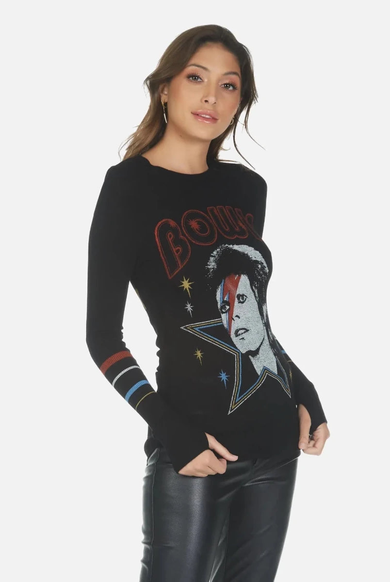 Shop Lauren Moshi Lauren Moshi McKinley Bowie 1973 Tour Top Long Sleeved Top for women – premium loungewear and festival fashion at Spoiled Brat